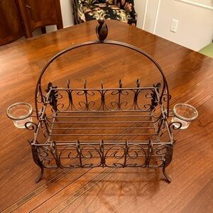 Southern Living at Home Bronzed Wrought Iron Raised Decorative Caddy/Basket